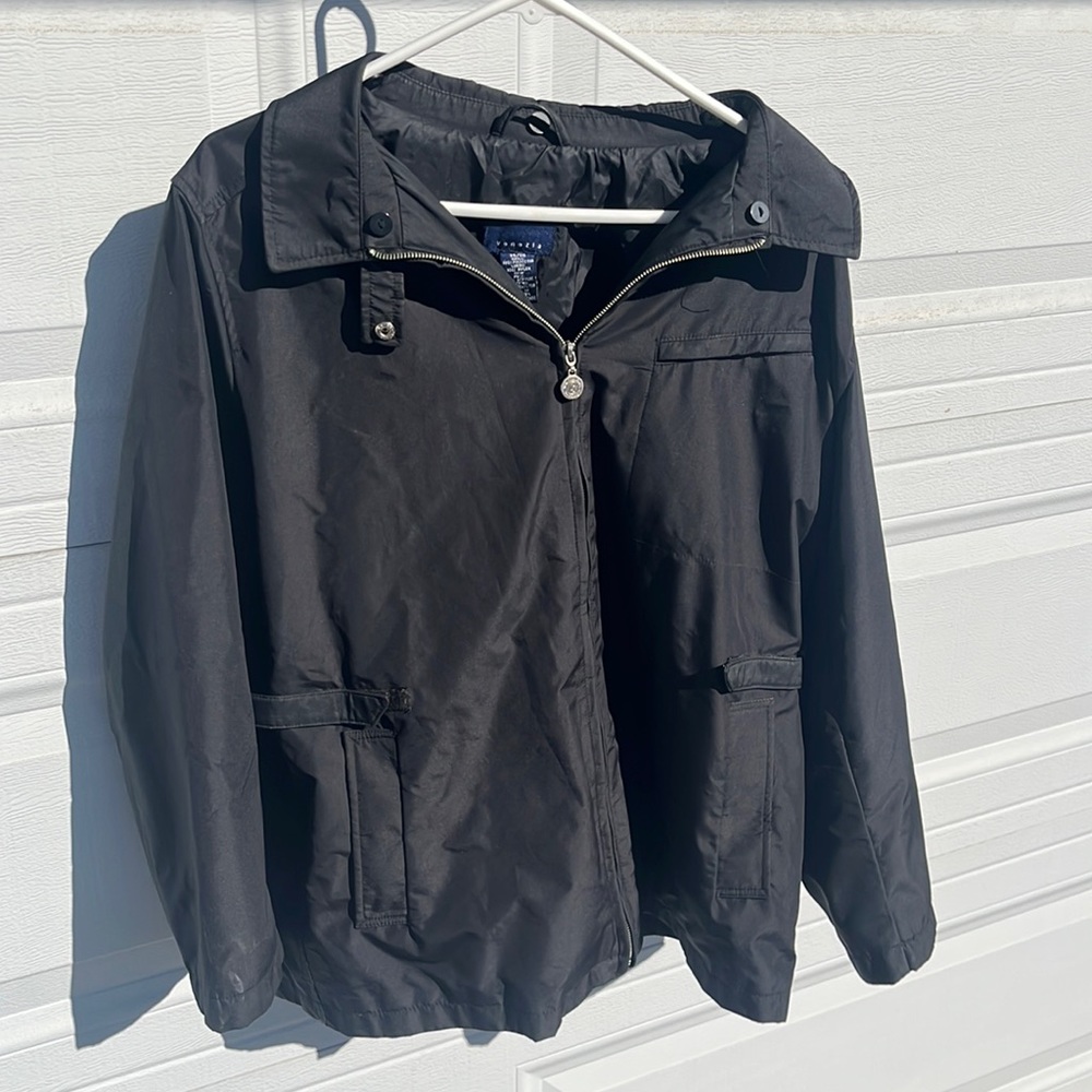 Lane Bryant/Venezia Black Nylon Zip Front Jacket - Size 2X